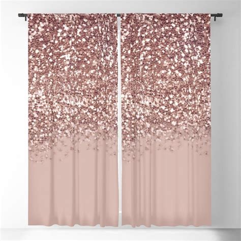 Spectacular Rose Gold Glitter Curtains Front Door Window