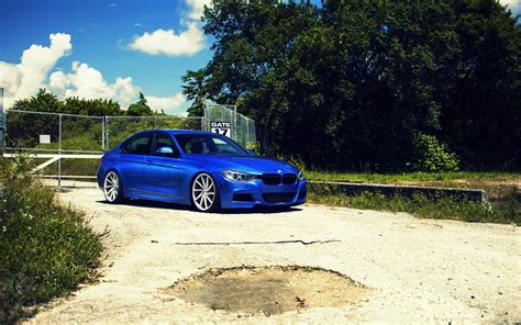 Car Blue Bmw 335i F30 Vossen Wheels Hd Wallpaper Freewallsup