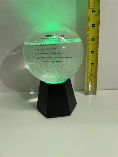 Weather Predicting LED Color Changing Admiral Fitzroy Storm Glass Globe