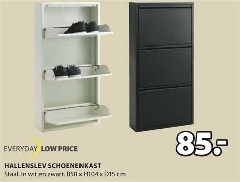 Hallenslev Schoenenkast B50 X H104 X D15 Cm Promotie Bij Jysk