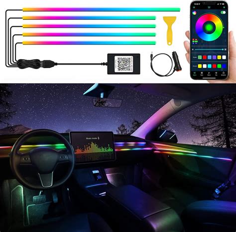 Acrylic Interior Car LED Strip Light With Wireless APP RGBIC