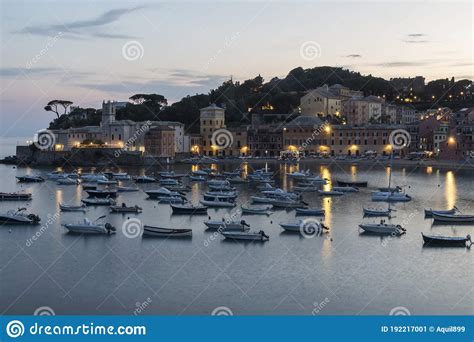 The Bay Of Silence In Sestri Levante At Sunset Stock Image Image Of