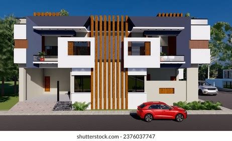 10 Marla Corner House 3d Elevation Stock Illustration 2376037747 ...