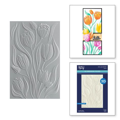 Twirling Tulips 3D Embossing Folder E3D 081 Craftlines B V