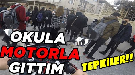 OKULA MOTORLA GİTTİM LİSE TEPKİLER YouTube