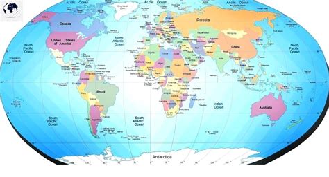 Free Printable Labeled World Map with Continents in PDF - Blank World Map