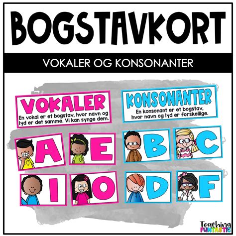 Småkort vokaler og konsonanter Teaching Funtastic