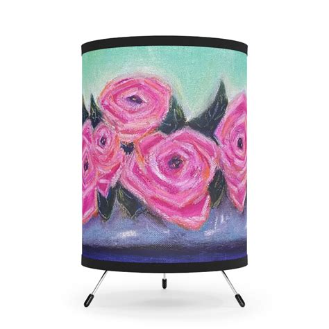 Tin Full Of Roses Tripod Lamp Roxy Rich Fine Art