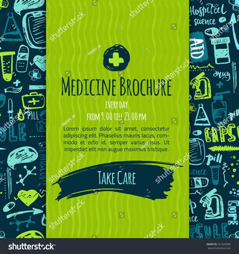 Medicine Health Care Brochure Design Hand Stock Vector (Royalty Free