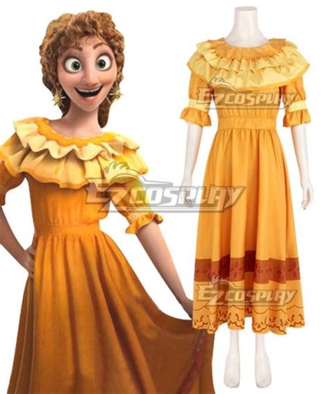 Encanto Pepa Cosplay Costume Dress Girl Charm Dresses With Bag Size 150