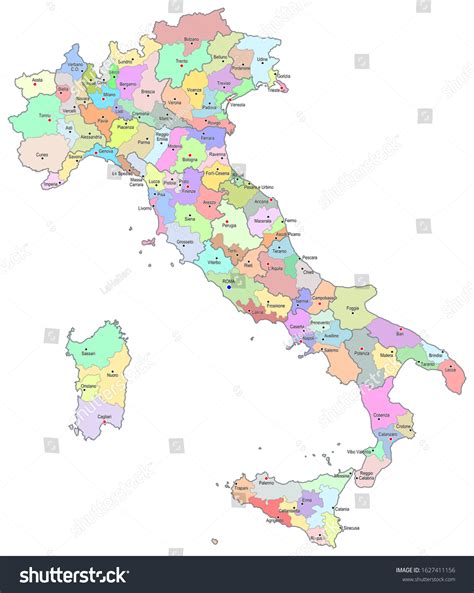 map italy provinces stock illustration  shutterstock