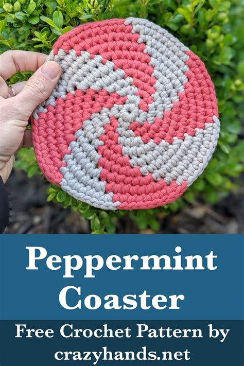 Free Peppermint Crochet Hot Pad Coaster Pattern