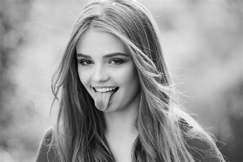 Premium Photo Emotions Faces Of Cute Woman With Open Mouth With Tongue