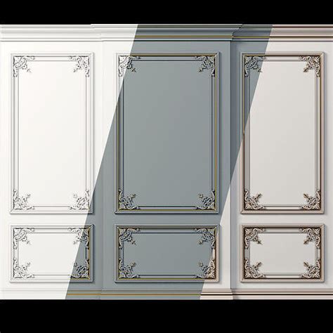 3D Model Wall Molding 20 Boiserie Classic Panels VR AR Low Poly