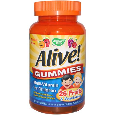 Natures Way Alive Gummies Multi Vitamin For Children Cherry Grape