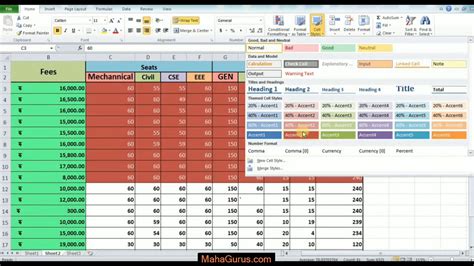 How To Add Cell Styles In Excel In Hindi Cell Style In Excel In Hindi