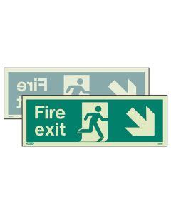 Fire Exit Sign Right Photoluminescent Fire Safety Signs