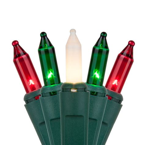 Christmas Mini Lights - Commercial 100 Red, Green, White Frost ...