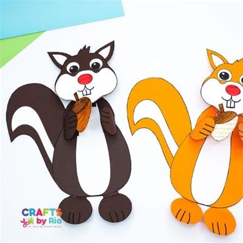 Easy Squirrel Craft With Bobblehead Printable Template Crafts By Ria