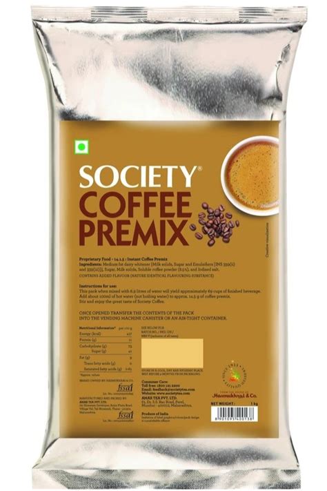 Pouch Powder Society Instant Coffee Premix Packaging Size 1 Kg At Rs