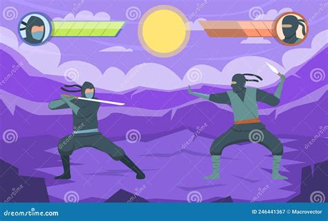 ninja flat illustration stock vector illustration  armour