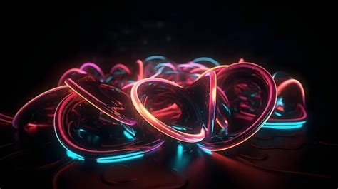 Premium AI Image A Heart Shaped Light Up With A Black Background