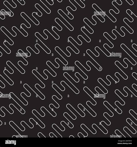 Line Art Zig Zag Seamless Pattern Black And White Vector Tileable