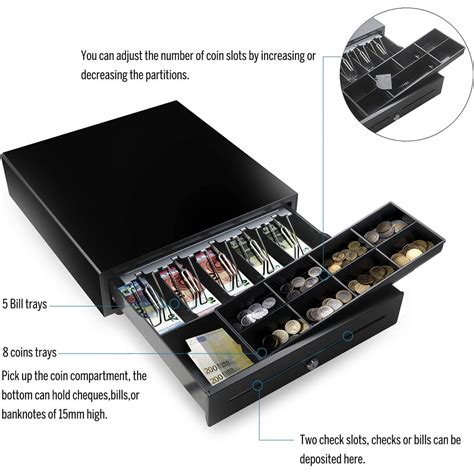 Atpos AT 405A Electronic Metal Cash Drawer For RJ11 POS Printer With