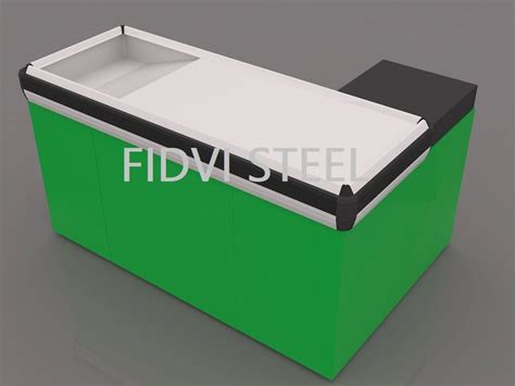 L Shaped Supermarket Checkout Counter For Retail Store Size 5ft X