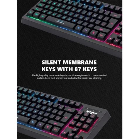 Marvo Teclado Gaming Membrana En Espa Ol Rgb Tkl Negro Kemik