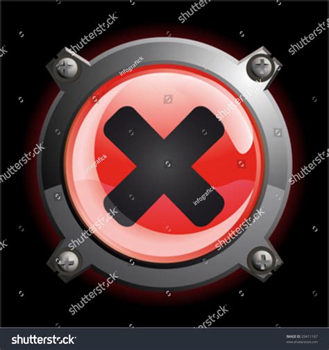 Illustration Shiny Red X Button Icon Stock Vector 29411167 Shutterstock