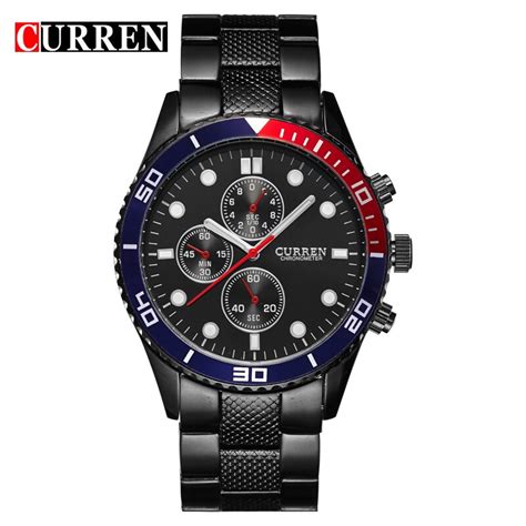 Luxe Merk Curren Volledige Rvs Heren Quartz Jurk Horloges Waterdicht