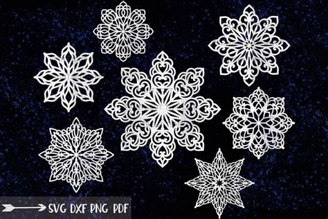 Snowflakes Bundle Svg Coasters Svg Laser Cut Templates Glowforge