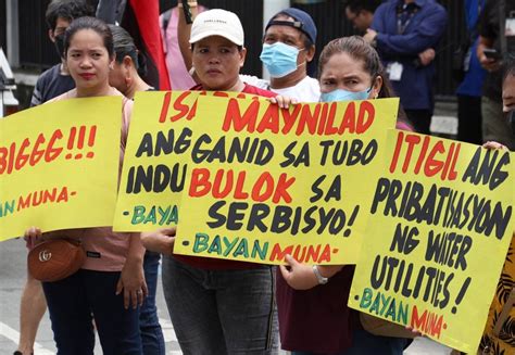 Protest Held In Maynilad Office Over Water Service Interruption The