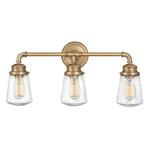 HINKLEY Poppy 24 25 In 3 Light Heritage Brass Vanity Light 5933HB