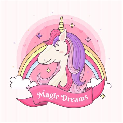 Unicornio con arcoiris | Vector Premium