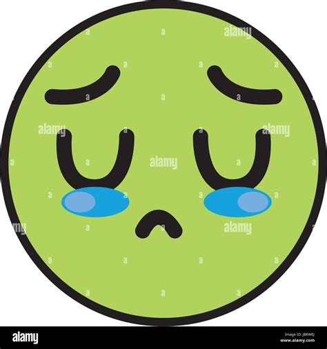 cute kawaii cry face and sad Stock Vector Image & Art - Alamy