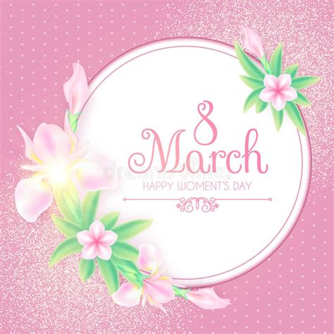 8 Mars Salutation Et Invitation De Jour Du ` S De Femmes Avec Les