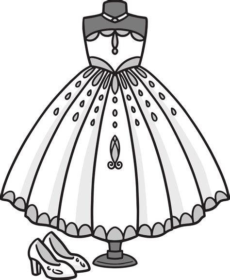 Wedding Gown Cartoon Colored Clipart Illustration 21516344 Vector Art