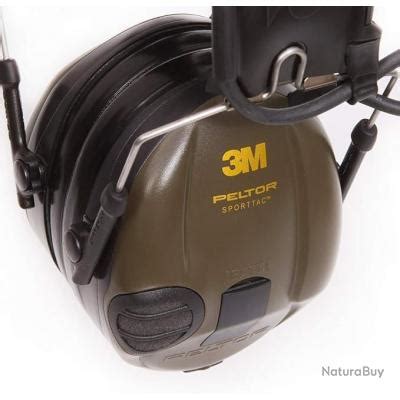 Casque Anti Bruit 3M Peltor Sporttac SNR 26db Coquilles Vertes Et