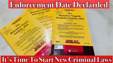 New Criminal Bare Acts Criminal Laws Enforcement Date Is 1 July