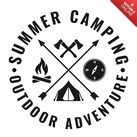 Summer Camping Outdoor Adventure Logo Design Template Free Design