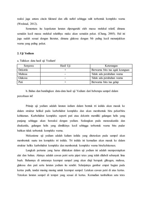 Pembahasan Laporan Uji Kualitatif Karboh Pdf