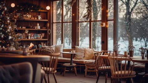 Cozy Winter Cafe Terrace Interior Loop Stock Video - Video of lifestyle ...