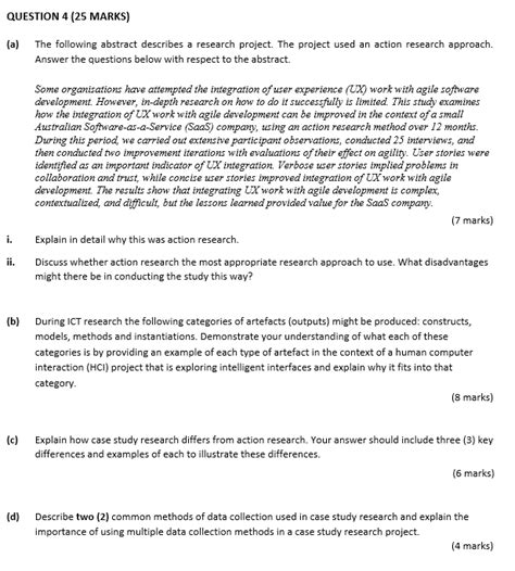 Solved Question 4 25 Marks A The Following Abstract