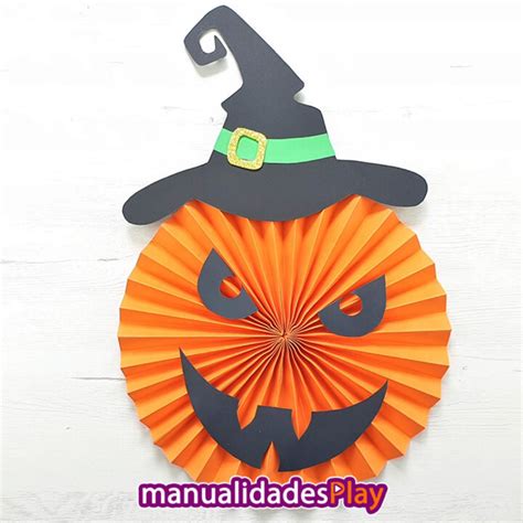 Calabaza De Halloween De Papel INCLUYE PLANTILLA Manualidades Paso