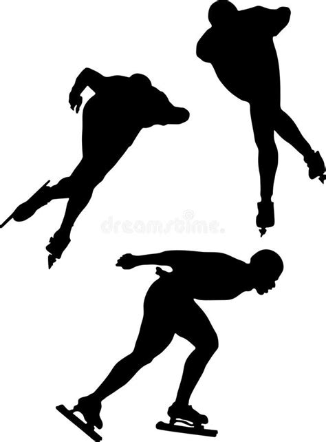 Siluetas Del Patinaje Art Stico Ilustraci N Del Vector Ilustraci N De