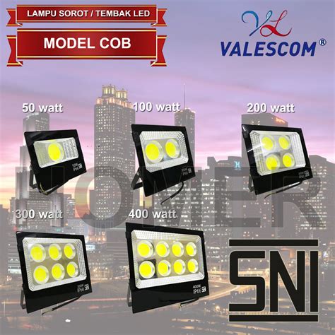 Jual Valescom Lampu Led Sorot Tembak Cob Sni Floodlight Outdoor