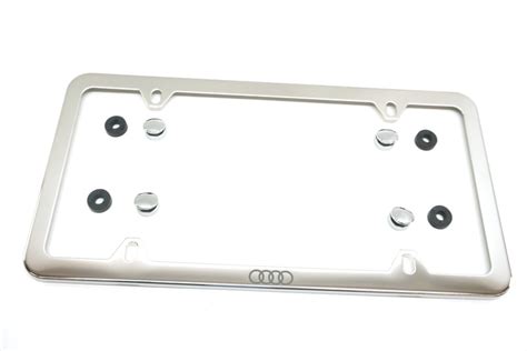 Audi Slimline License Plate Frame With Audi Rings Polished Genuine Audi Zaw 071 801 B Zaw 071