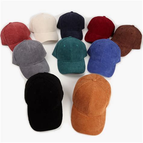 Vbnergoie Male Female Neutral Summer Solid Baseball Caps Corduroy